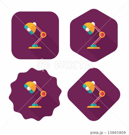 Table lamp flat icon with long shadow,eps10 13665809