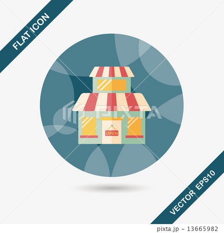 Building shop store flat icon with long shadow,eps10 13665982