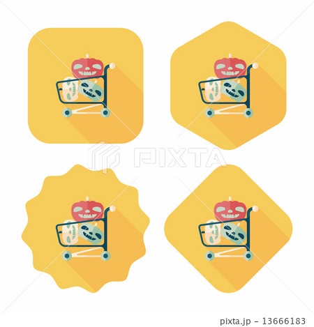 pumpkin shopping flat icon with long shadow,eps10 13666183