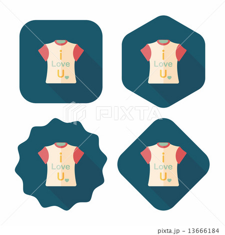 Valentine's Day clothes flat icon with long shadow,eps10 Valentine's Day clothes flat icon with long shadow,eps10 13666184