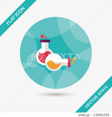 test tube flat icon with long shadow,eps10 13666209