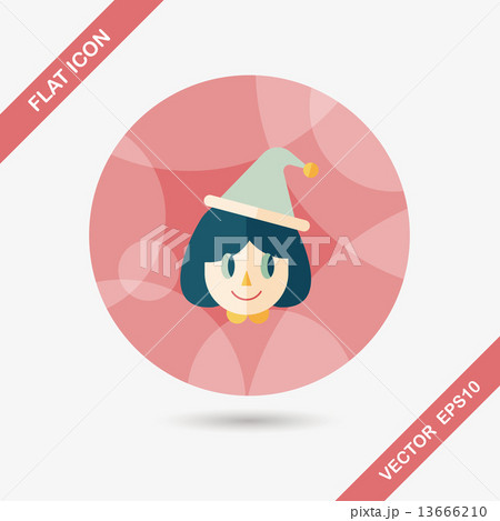 Christmas girl flat icon with long shadow,eps10 13666210
