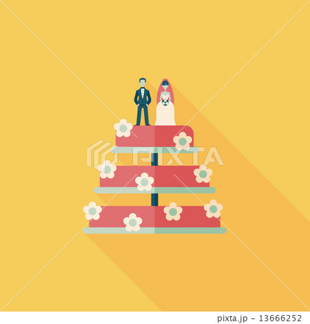 wedding cake flat icon with long shadow,eps10 13666252