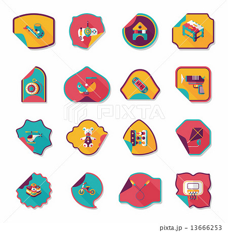 Toy sticker flat banner background set, eps10 Toy sticker flat banner background set, eps10 13666253