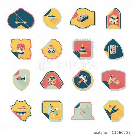Toy sticker flat banner background set, eps10 13666255