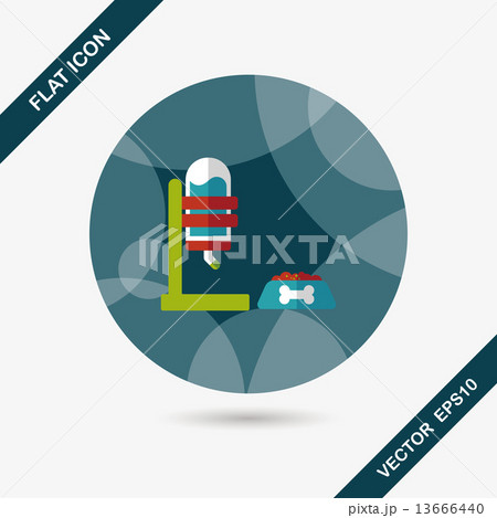 Pet water drinking flat icon with long shadow, eps10 13666440