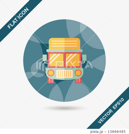 Transportation truck flat icon with long shadow,eps10 13666485