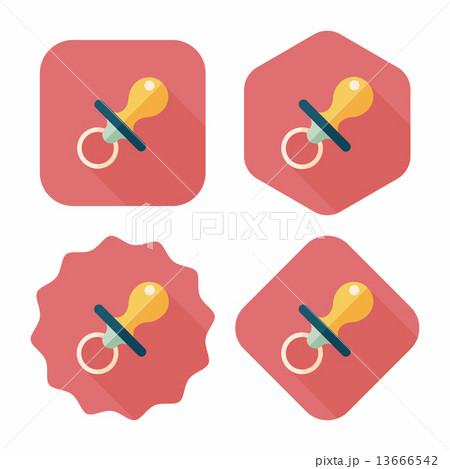Baby's dummy flat icon with long shadow,EPS 10 Baby's dummy flat icon with long shadow,EPS 10 13666542