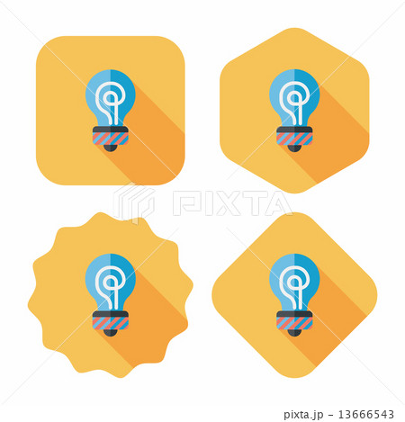 Light bulb flat icon with long shadow,eps10 13666543