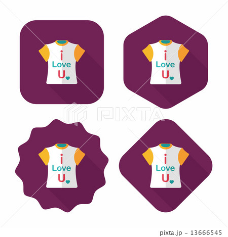 Valentine's Day clothes flat icon with long shadow,eps10 Valentine's Day clothes flat icon with long shadow,eps10 13666545
