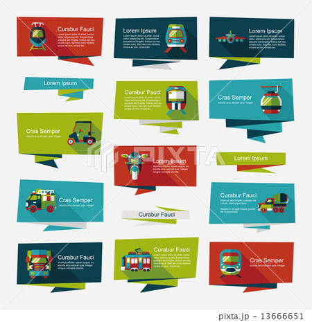 Transportation banner flat design background set, eps10 13666651