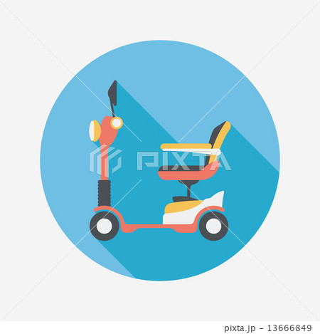Transportation scooter flat icon with long shadow,eps10 13666849