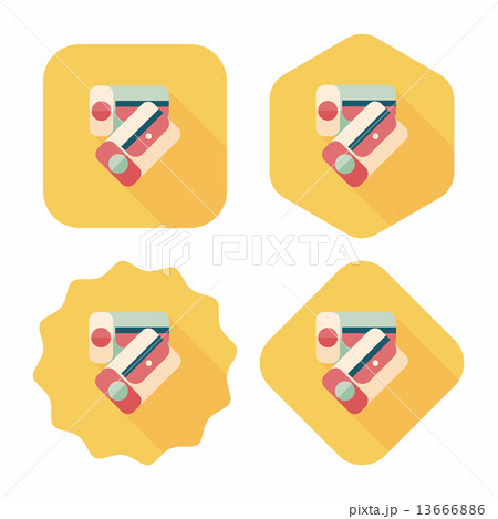 Pencil sharpener flat icon with long shadow,eps10 13666886