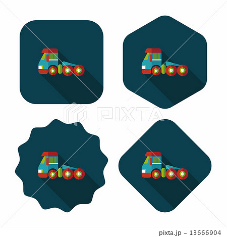 Transportation Tow Truck flat icon with long shadow,eps10 13666904