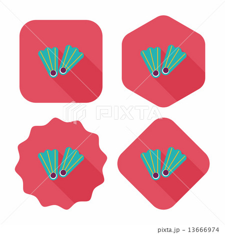 flippers for diving flat icon with long shadow 13666974