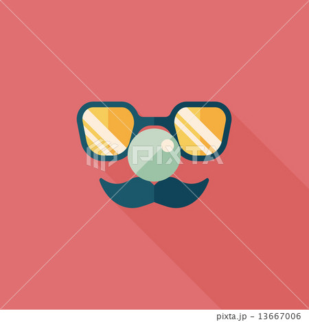 birthday mustache props flat icon with long shadow,eps10 13667006