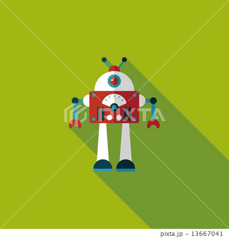 robot concept flat icon with long shadow,eps10 13667041