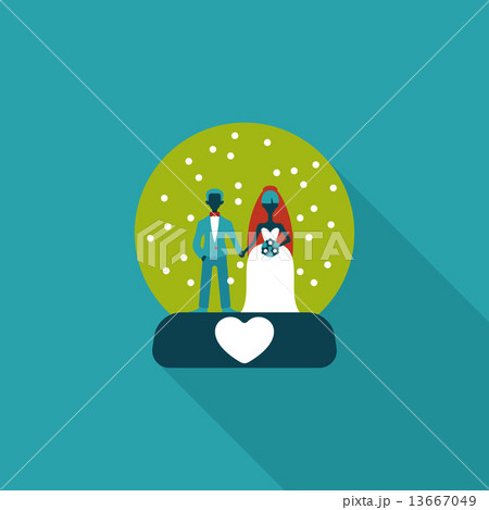 wedding couple flat icon with long shadow,eps10 13667049