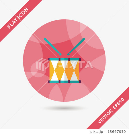drum flat icon with long shadow,eps10 13667050