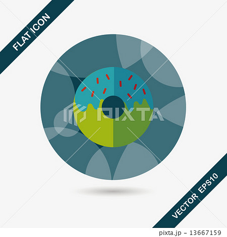 Donut flat icon with long shadow,eps10 Donut flat icon with long shadow,eps10 13667159