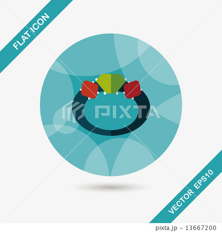 Propose diamond ring flat icon with long shadow,eps10 13667200