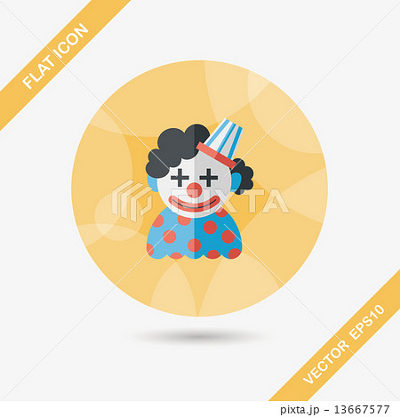 Clown flat icon with long shadow,eps10 13667577