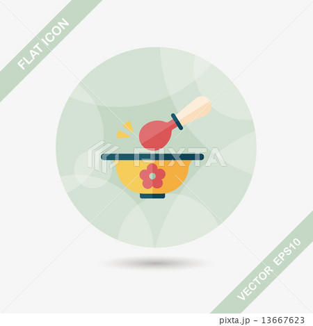 baby food bowl flat icon with long shadow,eps10 13667623