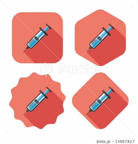 syringe flat icon with long shadow syringe flat icon with long shadow 13667827