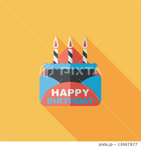 birthday card flat icon with long shadow,eps10 birthday card flat icon with long shadow,eps10 13667877
