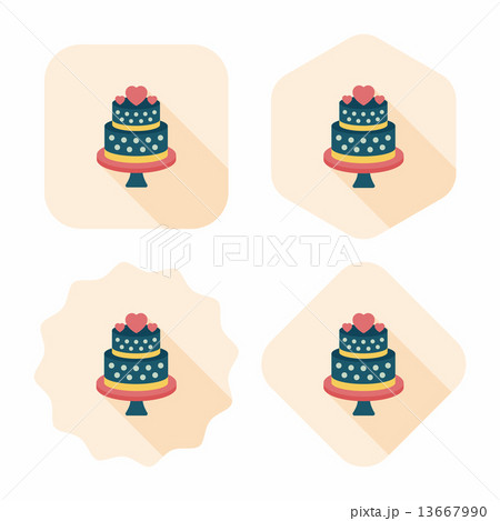 wedding cake flat icon with long shadow,eps10 13667990