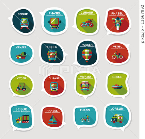 Transportation speech bubble flat design background set, eps10 Transportation speech bubble flat design background set, eps10 13667992