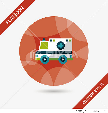 Transportation ambulance flat icon with long shadow,eps10 13667993