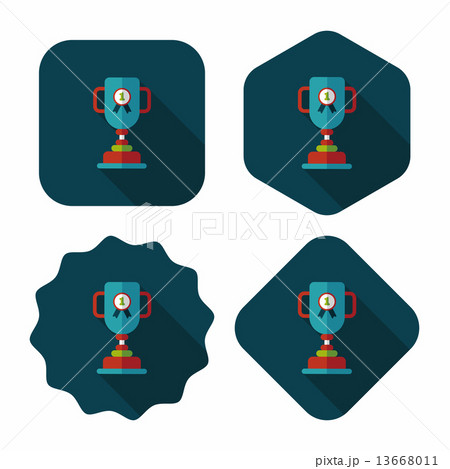 Trophy Cup flat icon with long shadow,eps10 13668011