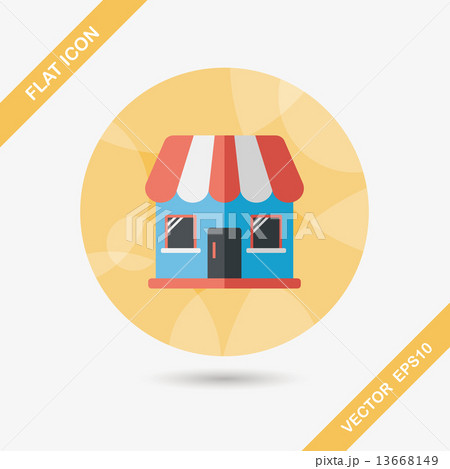Building house flat icon with long shadow,eps10 13668149