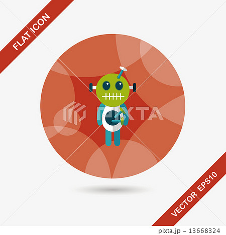 Halloween voodoo doll flat icon with long shadow,eps10 13668324