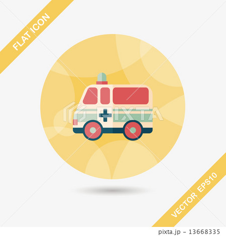 ambulance car flat icon with long shadow,eps10 ambulance car flat icon with long shadow,eps10 13668335