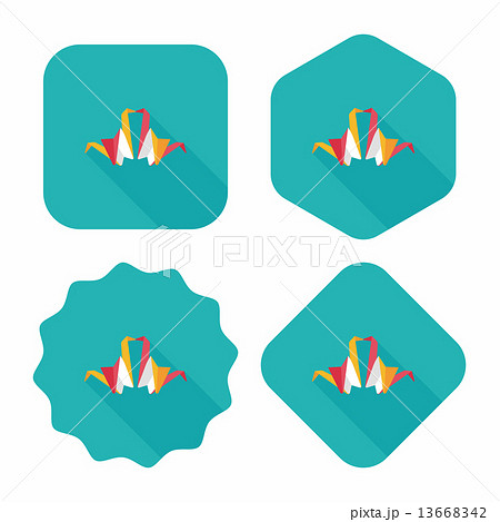 Valentine's Day lover paper bird flat icon with long shadow,eps1 Valentine's Day lover paper bird flat icon with long shadow,eps1 13668342