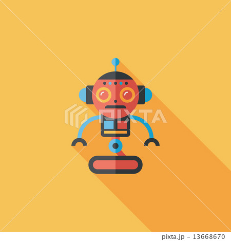 robot concept flat icon with long shadow,eps10 robot concept flat icon with long shadow,eps10 13668670
