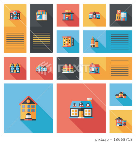 Building ui flat design background set, eps10 13668718