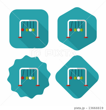 Newton's Cradle flat icon with long shadow,eps10 Newton's Cradle flat icon with long shadow,eps10 13668819