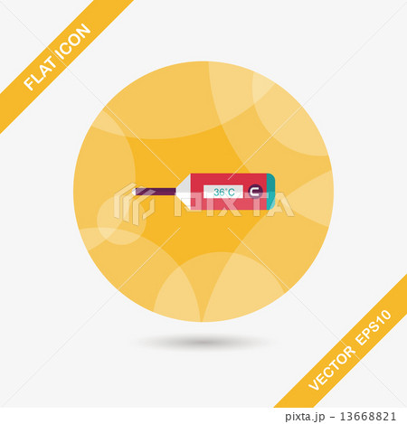 medical thermometer flat icon with long shadow,eps10 13668821