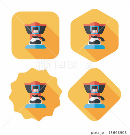 coffee machine flat icon with long shadow,eps10 13668908
