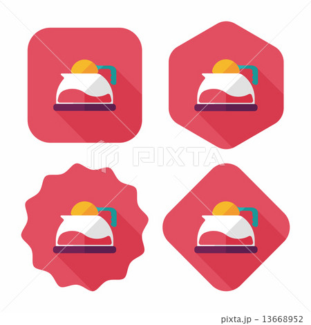 coffee pot flat icon with long shadow,eps10 13668952