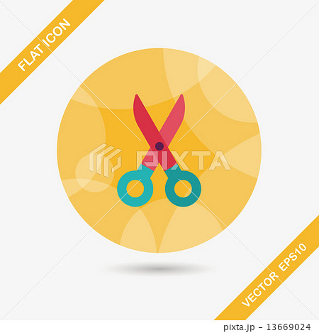 Scissors flat icon with long shadow,eps10 Scissors flat icon with long shadow,eps10 13669024