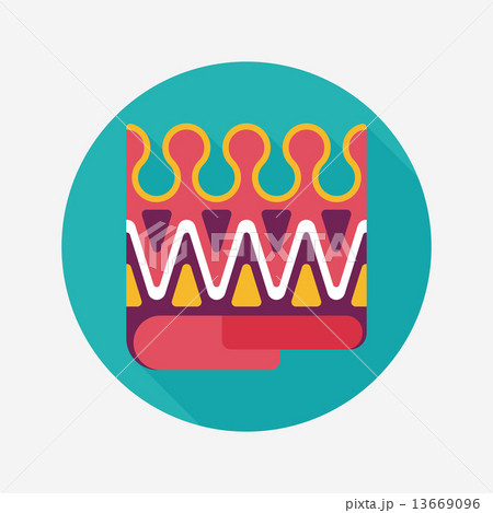 Birthday party crown flat icon with long shadow,eps10 13669096