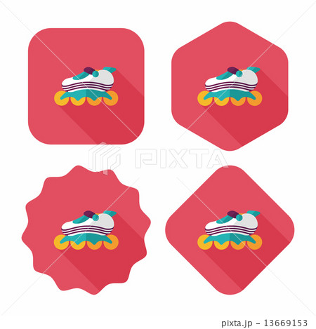roller skates flat icon with long shadow,eps10 13669153