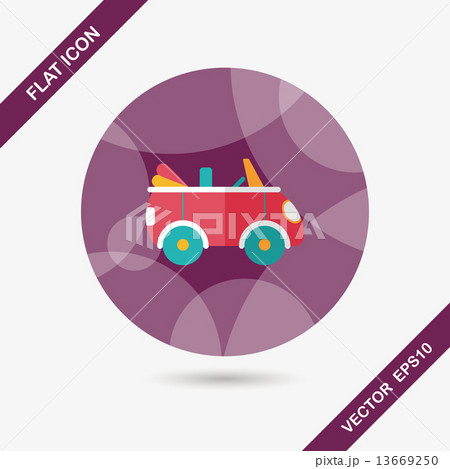 Transportation open car flat icon with long shadow,eps10 13669250