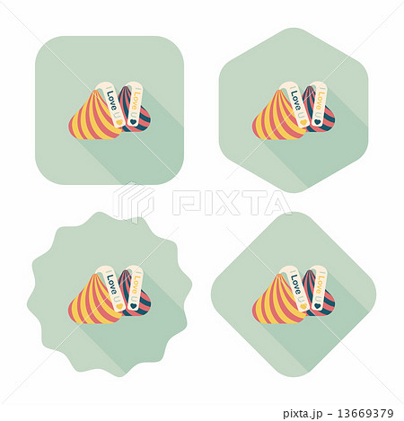 Valentine's Day chocolate flat icon with long shadow,eps10 13669379
