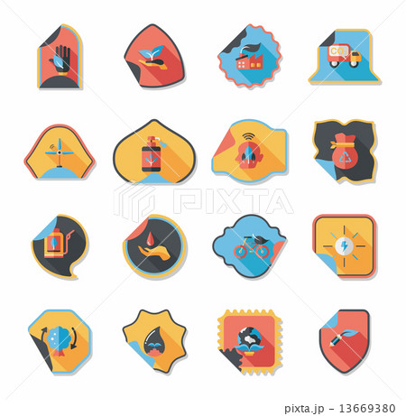 Environmental protection concept flat sticker background,eps10 13669380