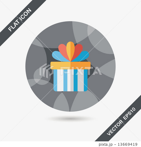 Gift flat icon with long shadow,eps10 13669419